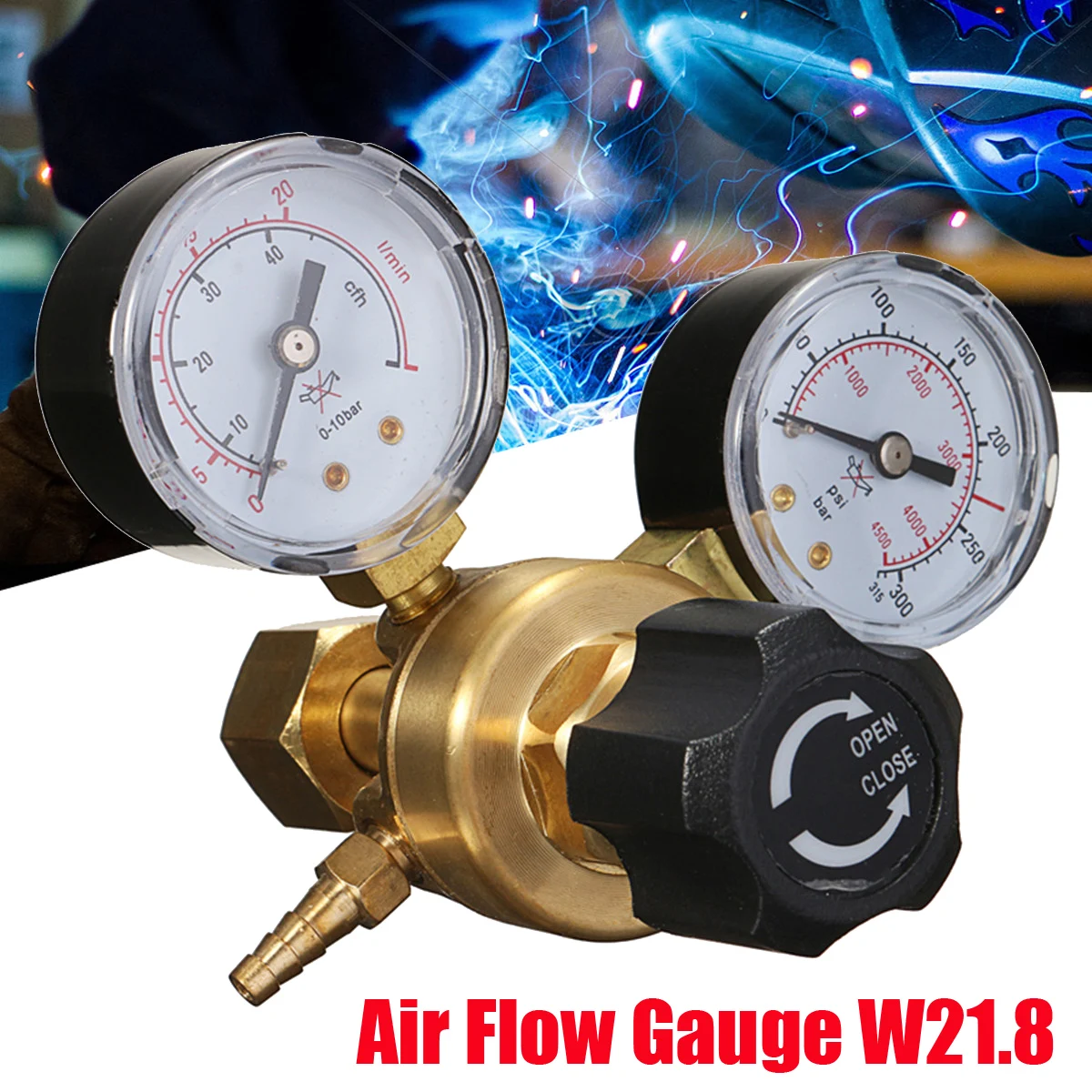 New Pressure Regulator Reducer Argon CO2 Welding Twin Gauge Gas Bottle MIG TIG Welding Flow Meter Control Valve  1/4 Thread