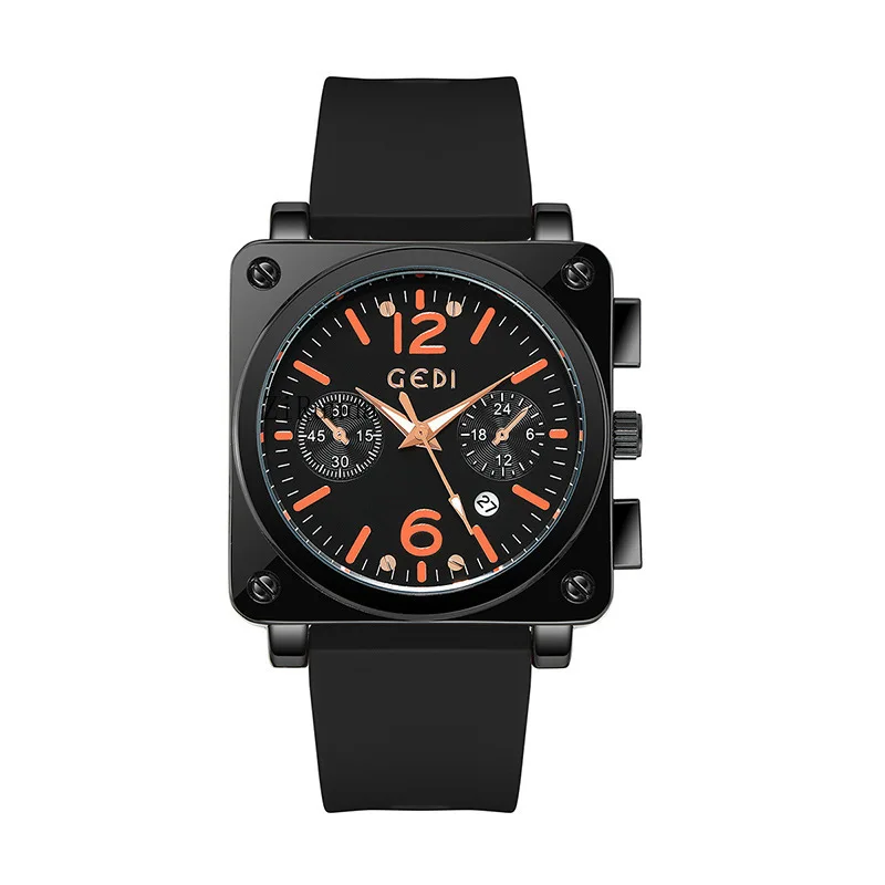 

Fashion Large Dial Ladies Multifunctional Calendar Silicone Quartz Watch