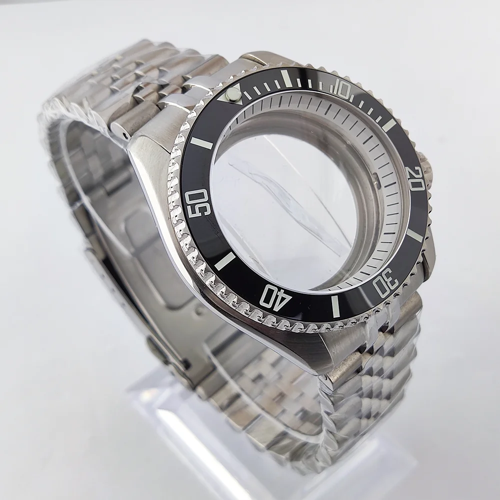 حافظة ساعة 40 مللي متر NH35 حافظة ساعة من زجاج الياقوت حافظة مقاومة للماء SKX007 مناسبة لساعة 28.5 مللي متر حافظة رجالية فاخرة