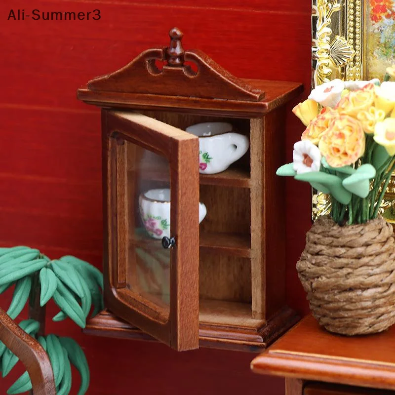 1/12 ドールハウスシングルドア壁ラック収納キャビネットモデルドールハウス家具装飾おもちゃドールハウスアクセサリー