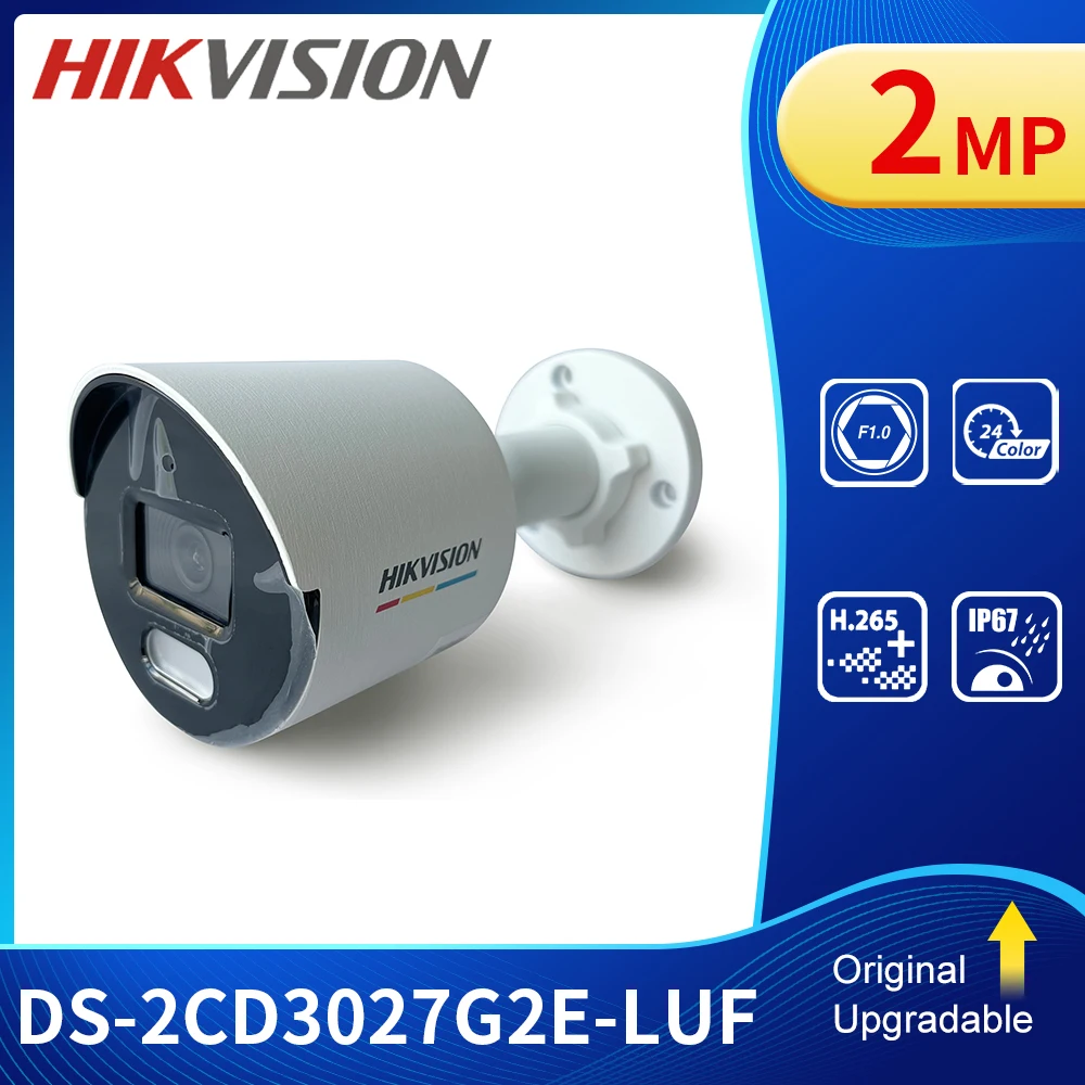 Hikvision DS-2CD3027G2E-LUF 2MP Bullet ColorVu IP Camera Built in Mic POE Outdoor CCTV Camera