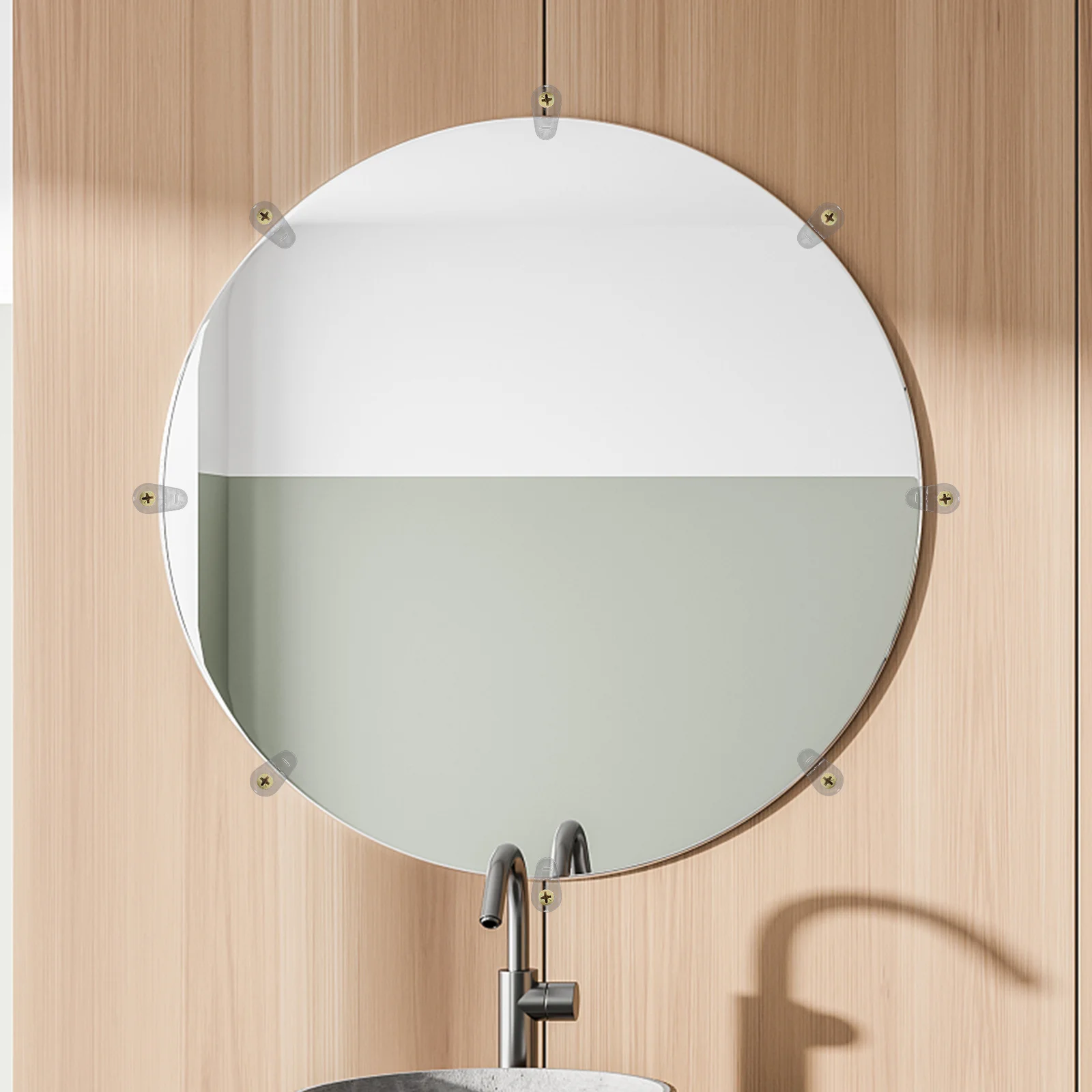 

60Sets Glass Clips Plastic Corrosion Resistant Mirror Holder Clips for Bathroom Hotel Salon Glass Fixing Accessories