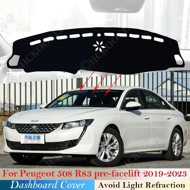 

Автомобильные аксессуары Pad Dash Sun Shade Protect Carpet 2022 Коврик для приборной панели Dashmat для Peugeot 508 R83 Pre-facelift 2019 ~ 2023