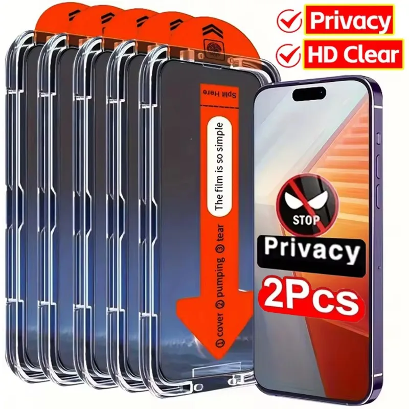 

1-2Pcs for Redmi A5 HD Clear Tempered Glass Film Anti-Spy Film Dust Free Easy Installation Anti-scratch Privacy Screen Protector