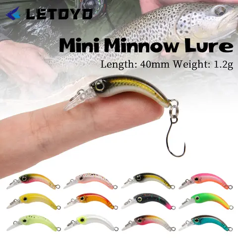 LETOYO Mini Trout Lure 1.2g Floating Minnow Trout Fishing Lure Micro Hard Lures Artificial Bait Wobblers For Trout Bass Perch