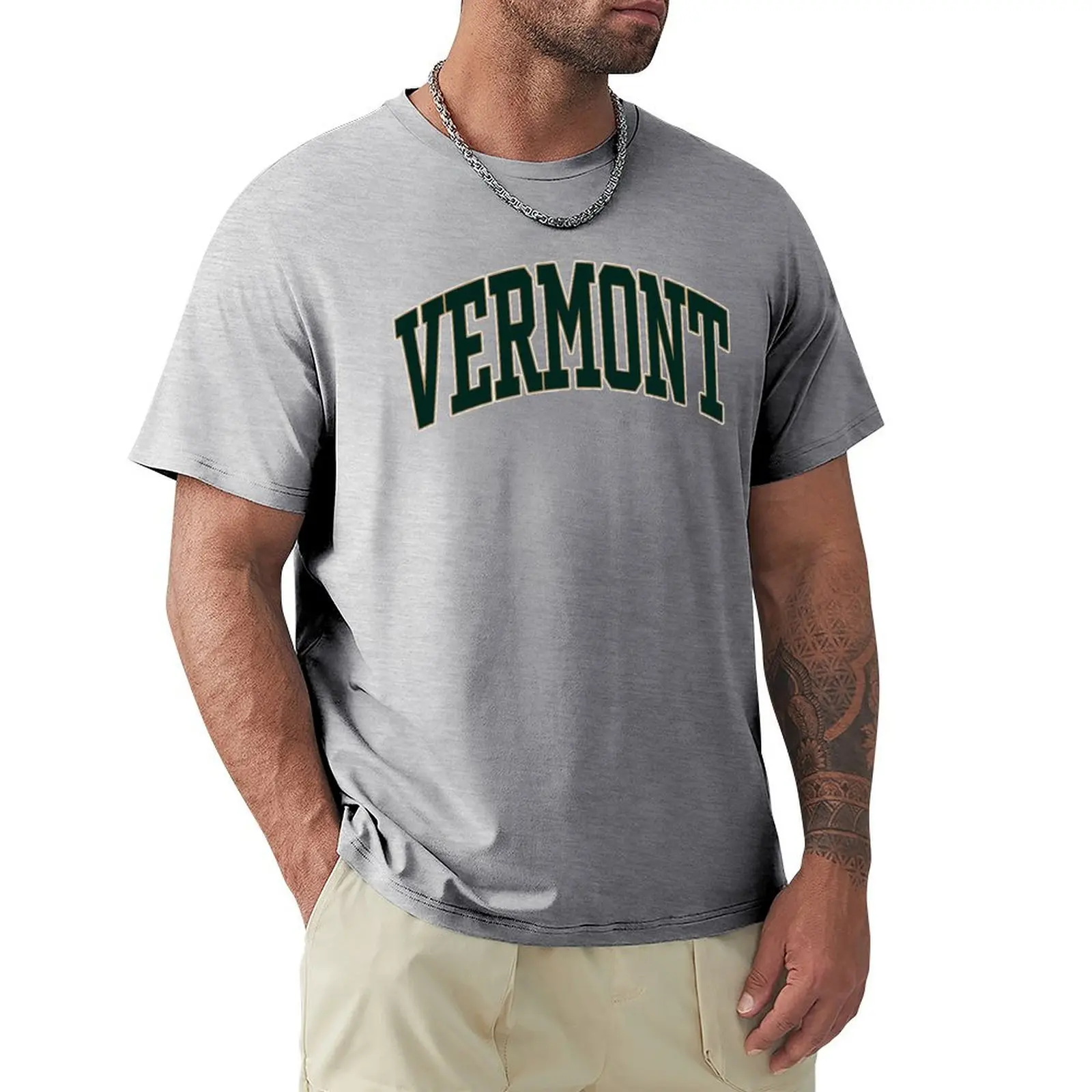 vermont vintage brown green T-Shirt customs design your own sports fans aesthetic clothes quick-drying mens t shirt