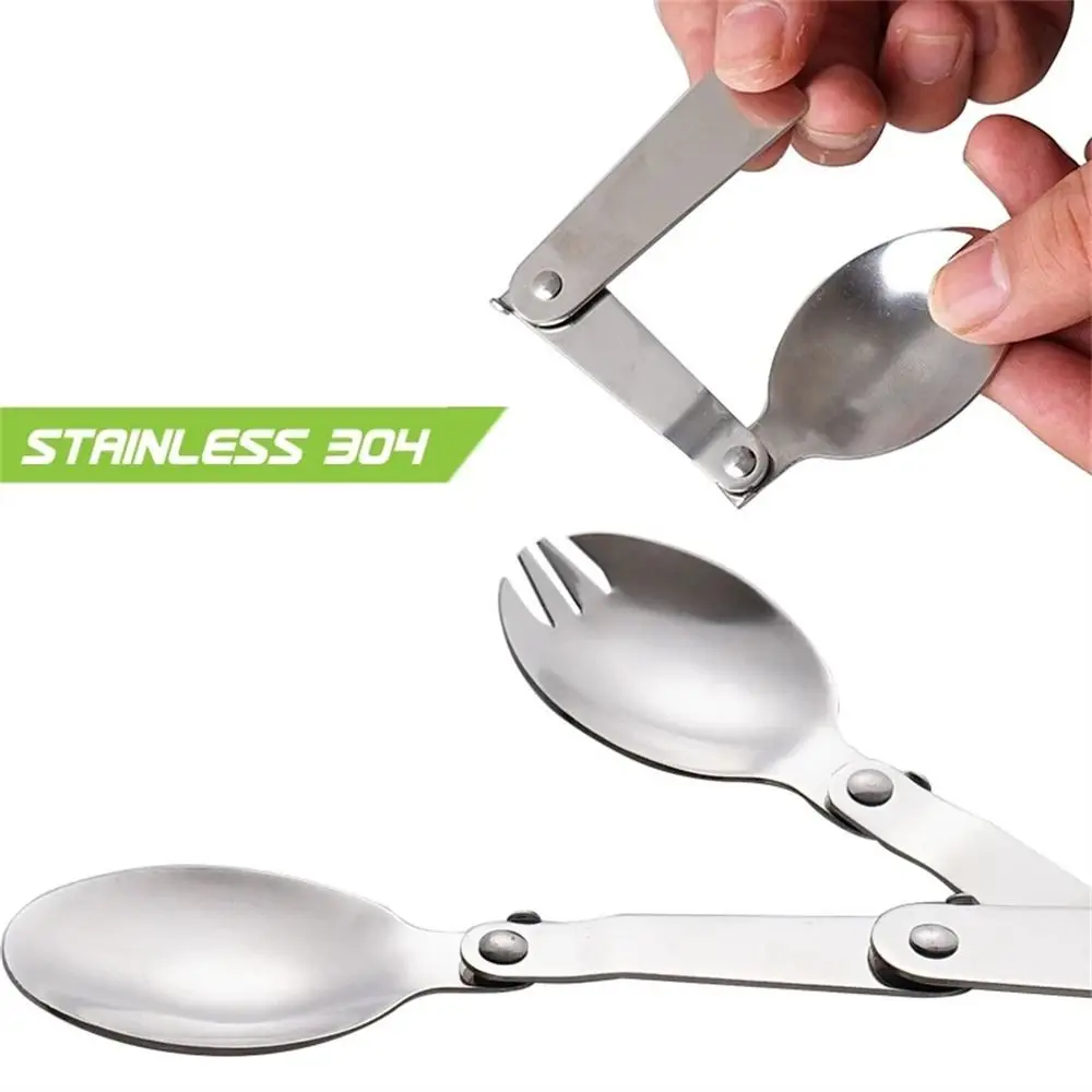 Equipment Outdoor Accessory Storage Box Portable Three-Fold Creative Pocket Spoon Folding Spoon Folding Fork Camping Tableware