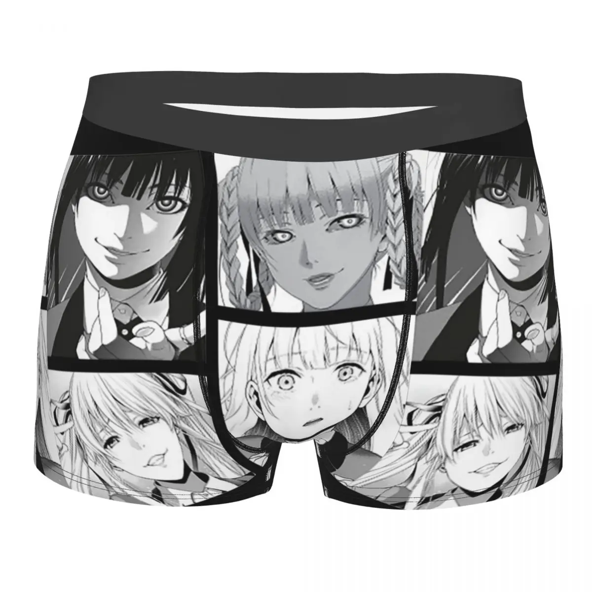 

Men Kakegurui Gambler Yumeko Meari Saotome Anime Underwear Printed Boxer Shorts Panties Homme Soft Underpants Plus Size