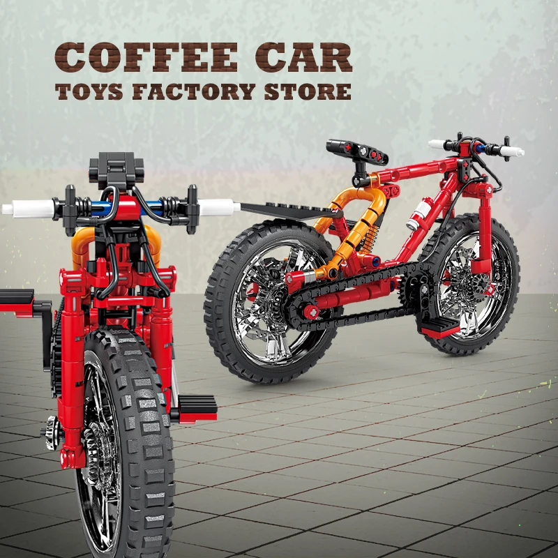 Technology Mountain Bike MOC Blocks Off Road Bicycle Building Bricks 3D Toys City Sports Cars Plastic Model Adult Boy Kids Gifts