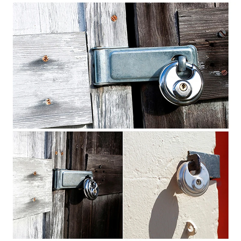 1pc 60/70MM Cool Duty Stainless Steel Round Disc Storage Pad Lock Padlock Rustproof And Waterproof