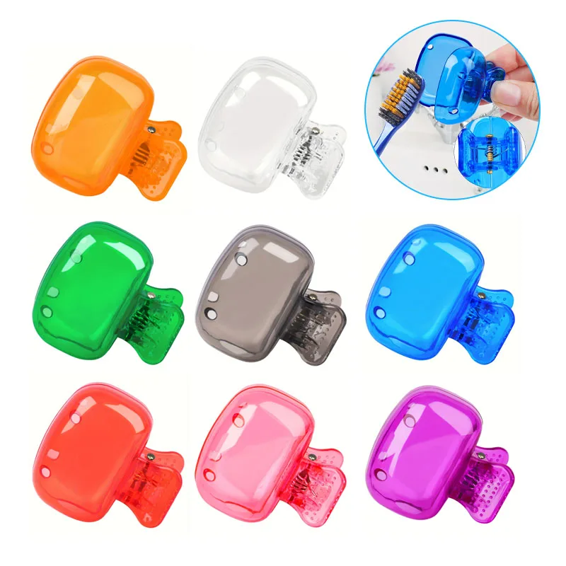 1-50PCS Toothbrush Storage Clip Travel Essential Protective Cover Portable Case for Bathroom Trip Camping Home Use Durable