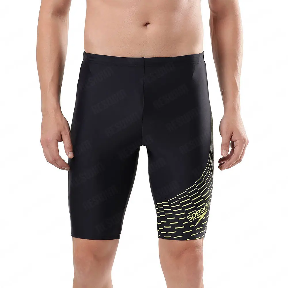 2025 verano hombres Swim Jammer resistencia entrenamiento atlético traje de baño playa bañadores gimnasio traje de baño Jammers medias pantalones cortos de Surf