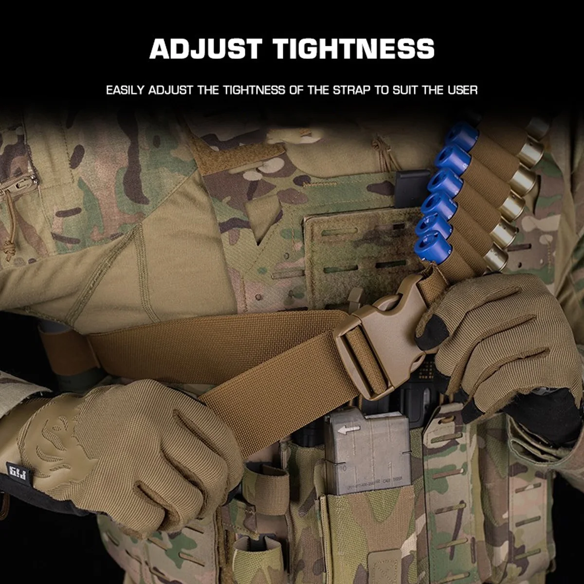 Cinturón táctico porta-munición Airsoft – 8/16 rondas para caza - imagen 2
