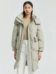 Mid-length Women Jacket Simple Coats Down Korean Fashion Solid Parka Loose Commute Thick Outerwear Loose Warm Down Jackets