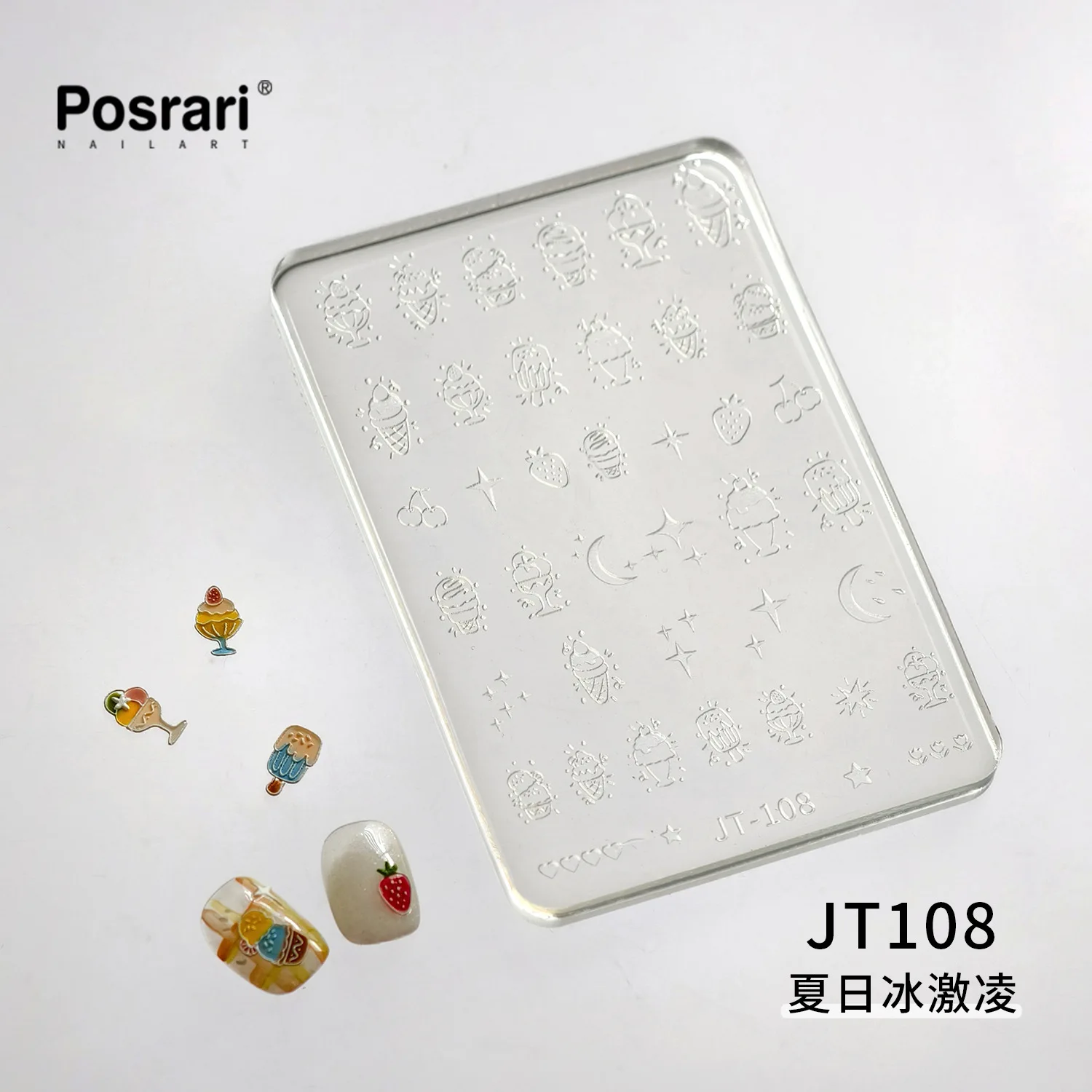 Sommer Eis Popsicle Kirsche Erdbeere 3D Reliefs Silikon Nail art Zubehör Schöne UV Gel Maniküre Form DIY Carving Form