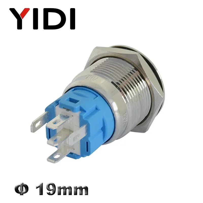 Customized 19mm Metal Push Button Switch Stainless Steel Brass Switch Latching 12V 220V LED Switch Pushbutton Momentary on Off