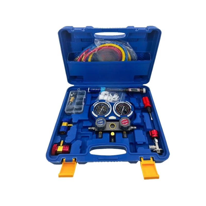 Single Manifold Gauge with Purge Valve for R134a R410a R32 AC Refrigerant Charging