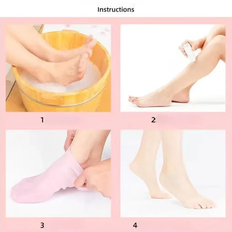 Silicone Moisturizing Socks Exfoliating Gel Heel Socks Foot Callus Cracked Dead Skin Remover Protector Pain Relief Foot Care