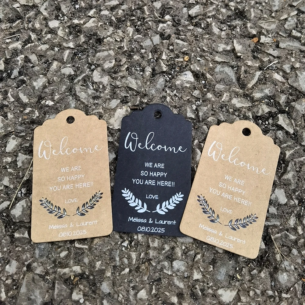 

BJ15-35x62mm Paper Label Customization Welcome To The Wedding Decoration Hang Tags For Handmade Items