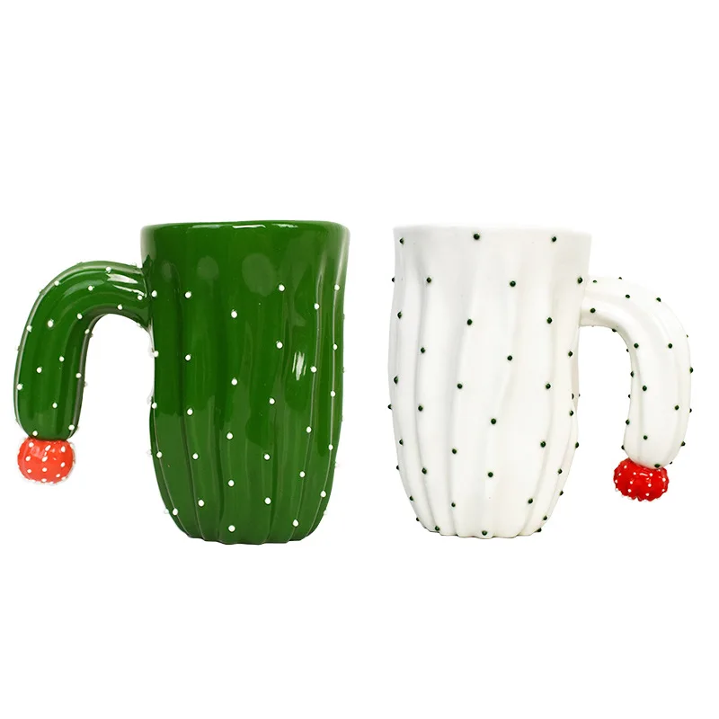 Cute 3D Cactus Mug Small Fresh Creative Plant Water Cup Simple Handmade Ceramic Lovers Gift Plant cup Strange mug teacup CL0324