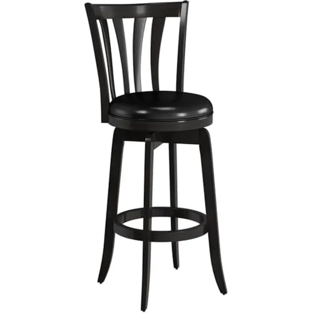 Black Wood Bar Height Swivel Stool 29.5