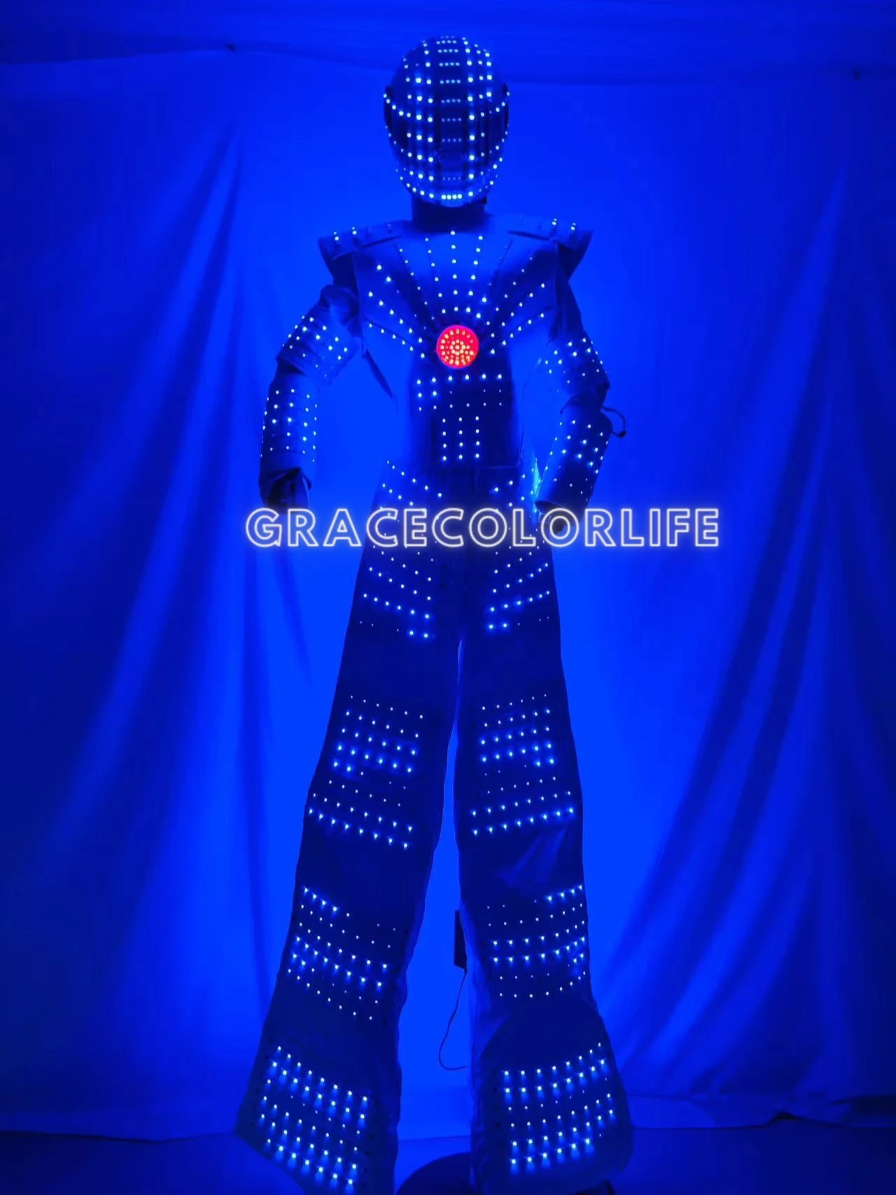 LED Light up Walking Stilts Suit Remote Control Costume for Parade Christmas Show Halloween Rave Stage Event Performance