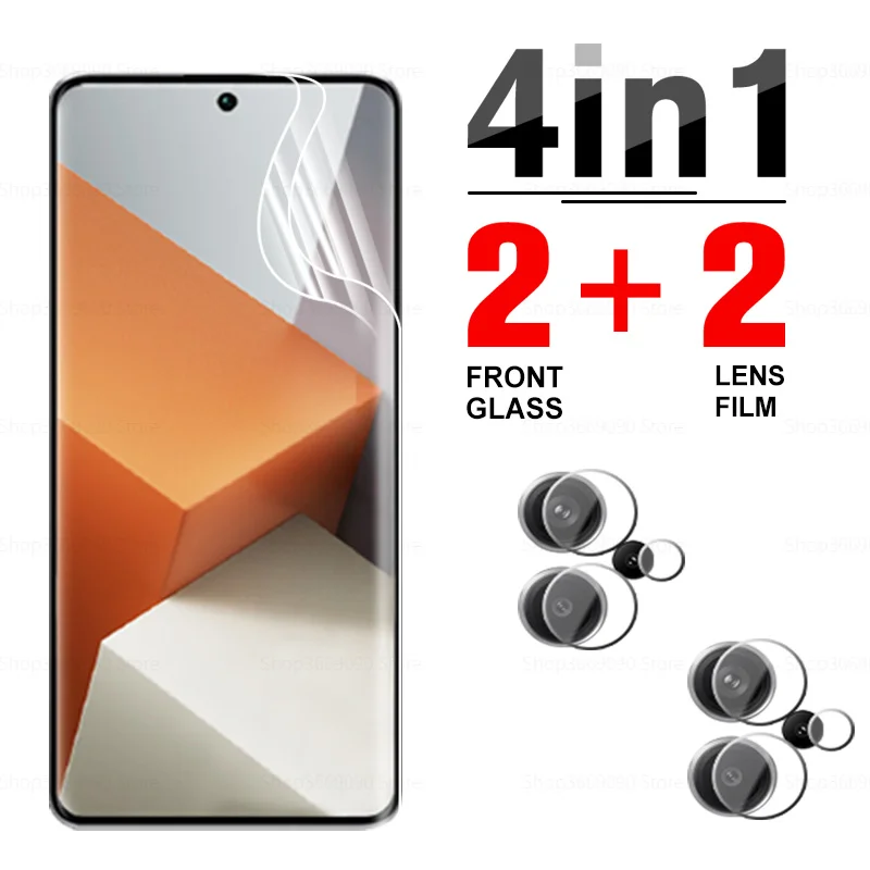 Front Screen Hydrogel Film 4in1 For Xiaomi Redmi Note 13 Pro+ Lens Protector Xiomi Redmi Note 13Pro Note13 13 Pro Plus Not Glass