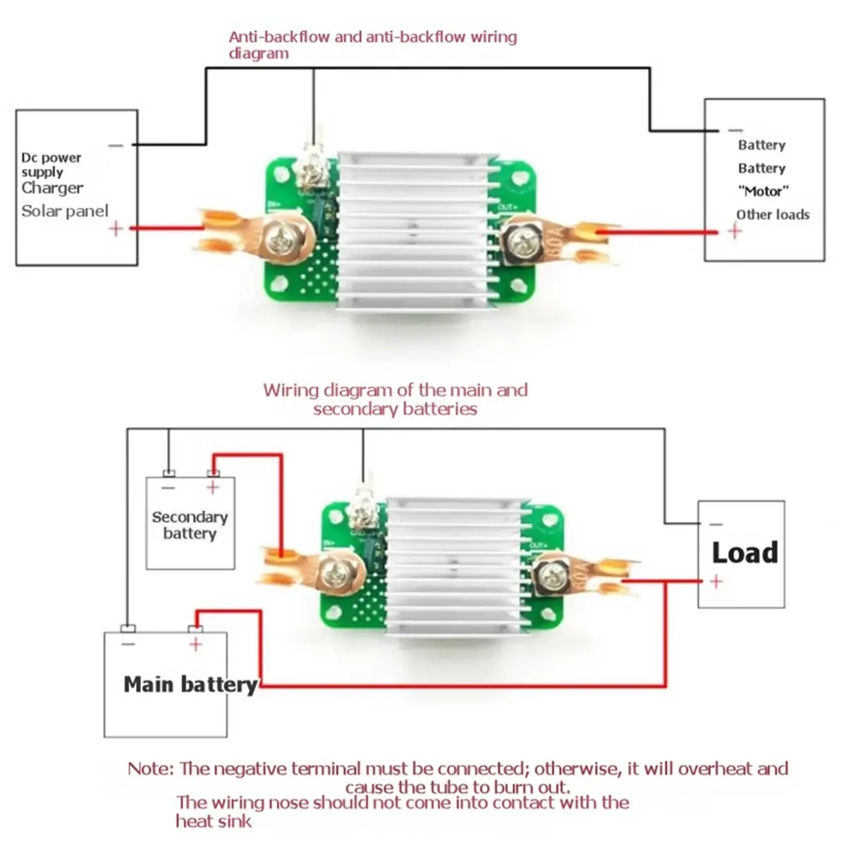New Electronics 60A Control Board Anti-Reverse Current Power Module High Current Diode 9-65V Backflow and Reverse Current Protec