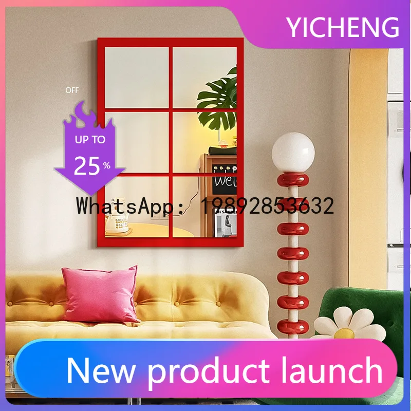 

Simulation fake window mirror decoration living room bedroom entrance dopamine wall beauty decoration painting