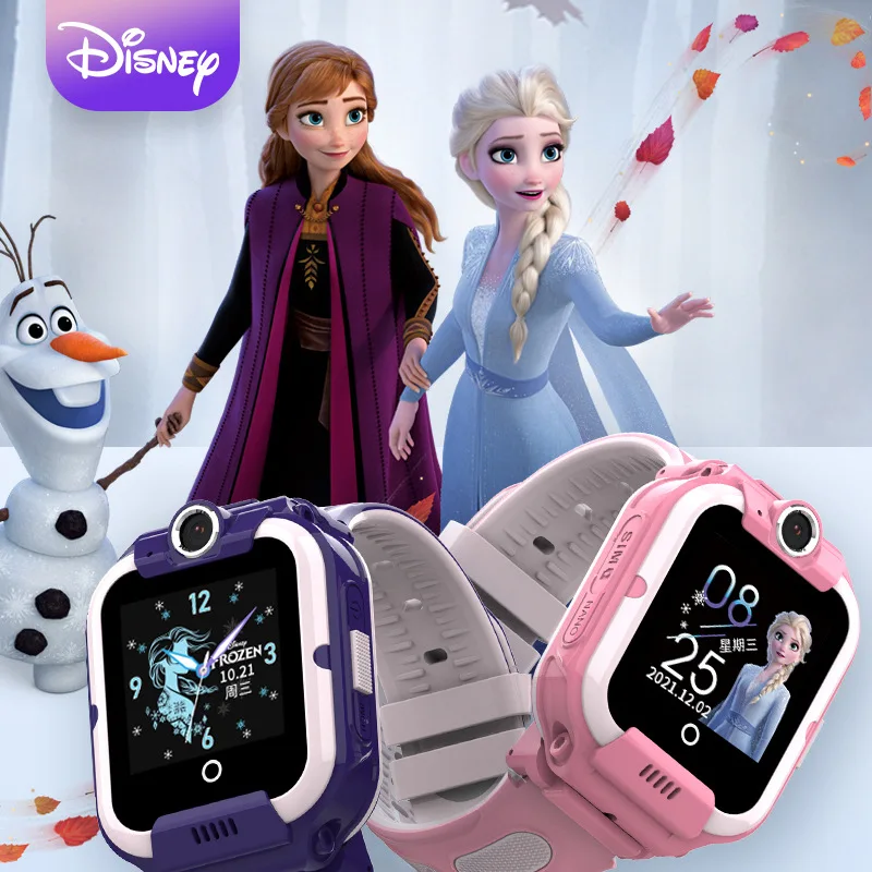 

Оригинальные наручные часы Disney серии Frozen Princess, водонепроницаемые многофункциональные детские часы-телефон с двумя камерами и откидной крышкой 899/129