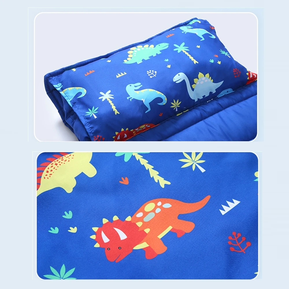 Spacvier-Sac de couchage dinosaure pour tout-petits, polymères de sieste pour tout-petits, pour la garderie alth, extra large, tapis de sieste pour enfants avec oreiller et couverture