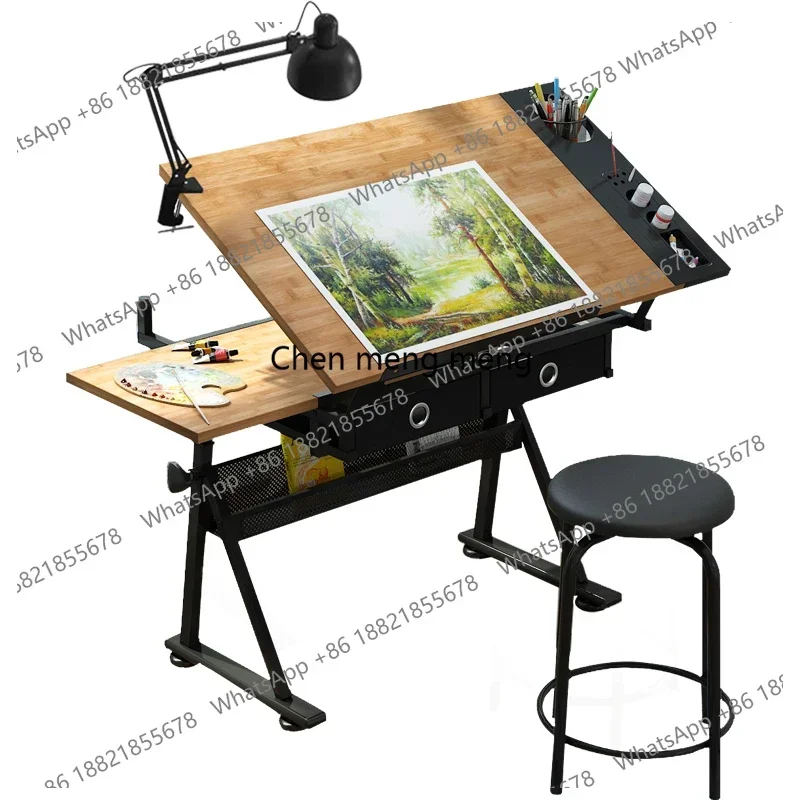 Q181 Solid wood liftable painting desk art drawing board drawing table workbench easel