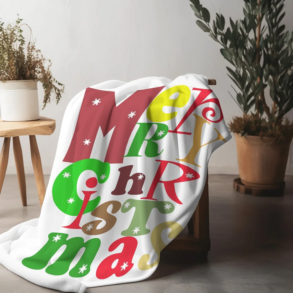 

TuniuChristmas Throw Blanket Sofa Bed Bedroom Decorative Soft Warm Fuzzy Quilt Cover