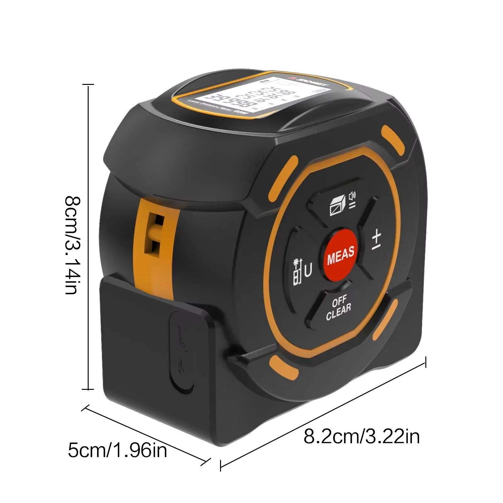 Digital Laser Tape Measure with Type-C Charging 131/197ft Laser Tape Measure and 16ft Tape Measure 2-in-1 Tool N/Inch/Feet Units