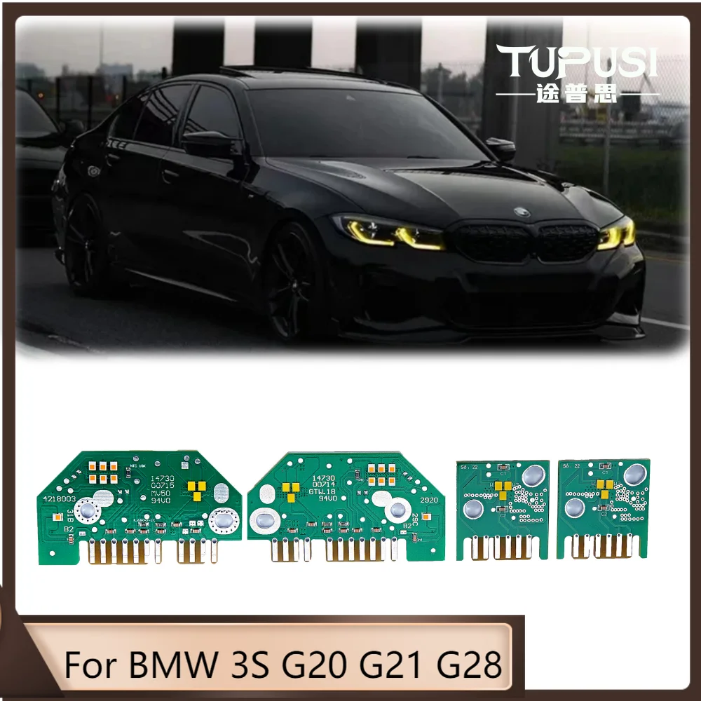 

Светодиодная фара Angel Eyes желтого цвета DRL высокой яркости для BMW Car 3S G20 G21 G28 2020-2022 дневного света светодиодные чипы лимонные ходовые огни