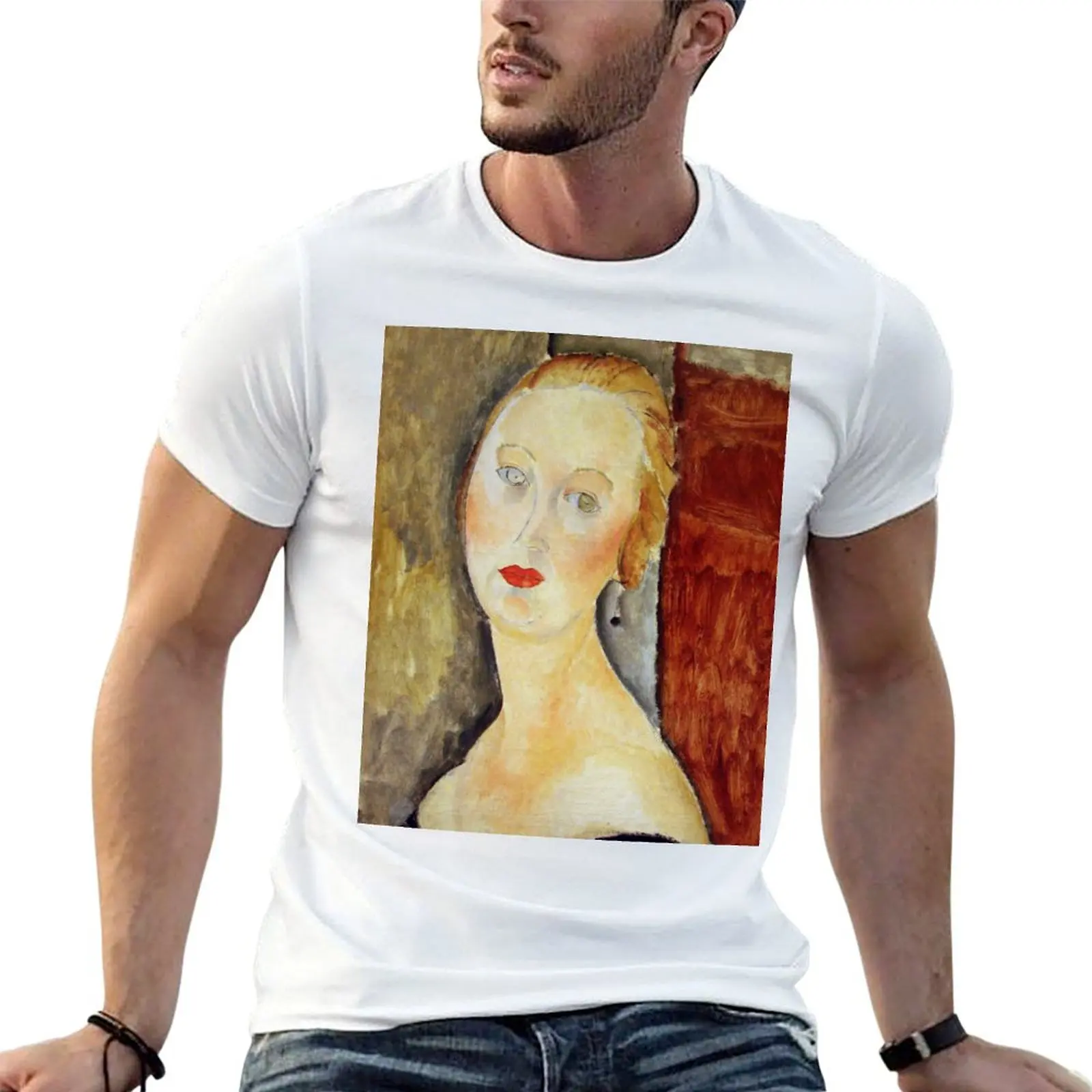 

Modigliani t shirt man Fine Art print cotton custom - t Nancy Amedeo T-Shirt shirt Vintage 1918