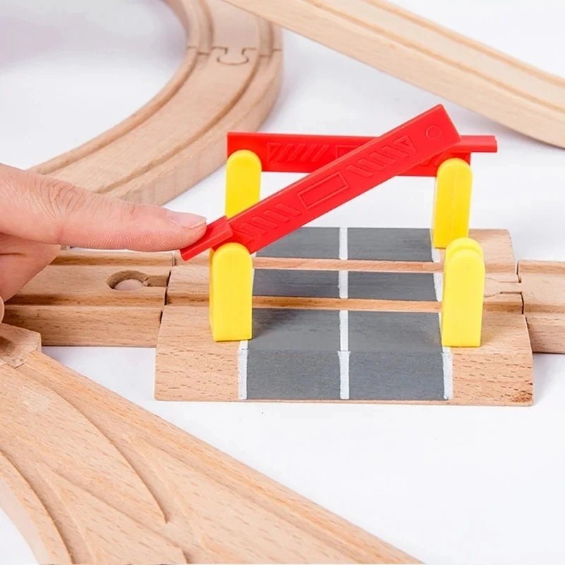 All Kinds of Wooden Track Accessories Beech Wooden Railway Train Track Parts fit Brand Wood Tracks Toys for Children Gifts