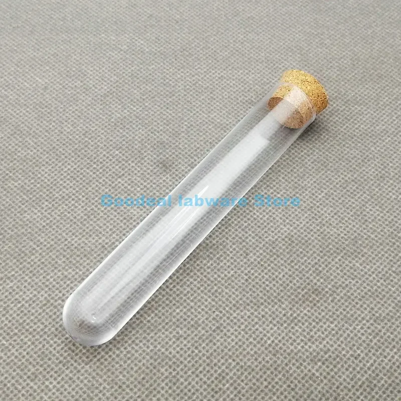 Picture 3: 30pcs 50pcs 100pcs Lab 18x105mm Clear Plastic Test Tubes With Corks Stoppers  Camellia candy vial wedding gift tube