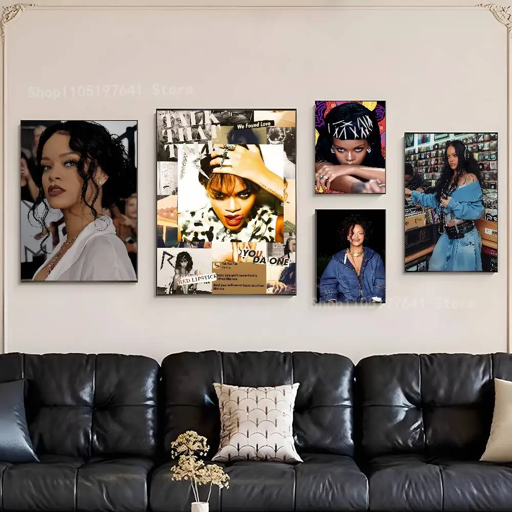 ملصق المغني R-Rihanna-ES عالي الجودة لغرفة المعيشة جمالي لتزيين الحائط ملصقات هدية #2