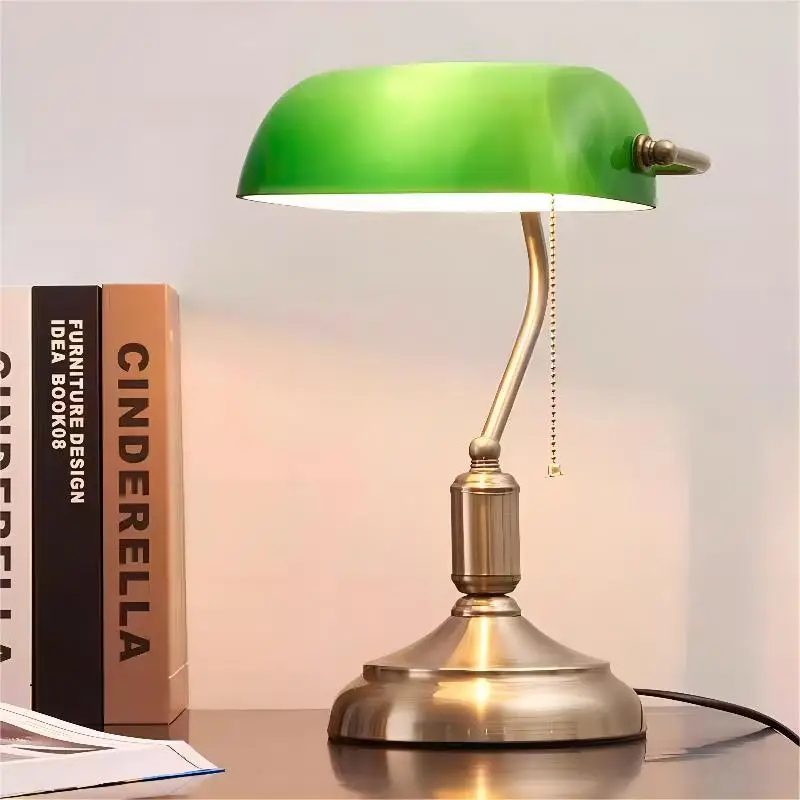 American Retro Desk Lamp Classic Bedroom Bedside Light European Antique Study Classical Reading Eye Protection Table Lamp