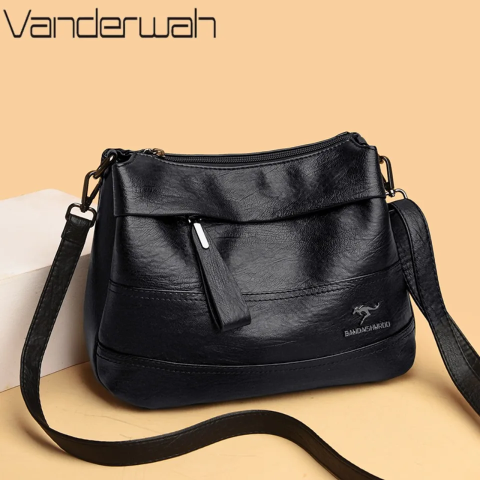 Fashionable Women's Faux Leather Shoulder Bag Handbags Purse for Ladies Girls Daily Use Shopping Office 3 Layers Bags Wallet