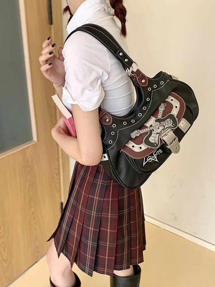 Sacs à bandoulière avec حروف étoiles كول، Punk Y2k، أكياس القوطية Harajuku، أربعة أربعة خارج استهتيك ديكونتراكت، أكياس noirs #1