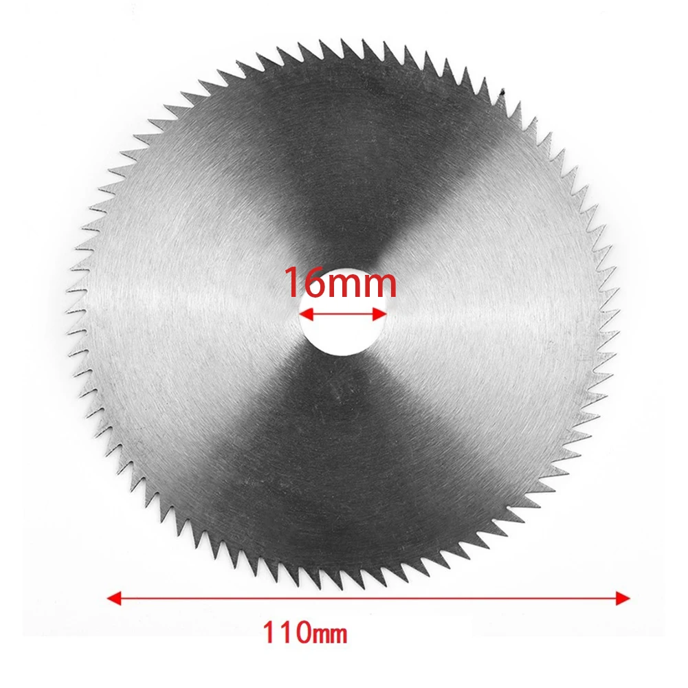 

1 Pcs Circular Saw Blade Cutting Disc Manganese Steel 110mm 75 Teeth 16/20mm Hole Dia For Wood Plastic Light Metal Cutting