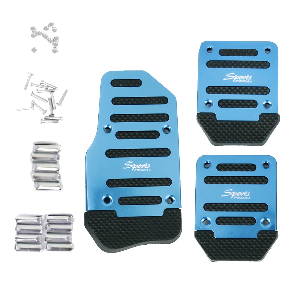 Universal Non-Slip Foot Pedals Pad Covers 3pcs Set for Manual Car Racing