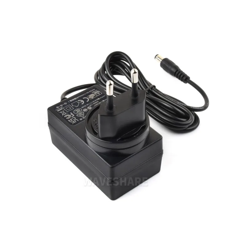 Waveshare Power Supply, Power Adapter, 24V / 1A, DC Jack Output, OD 5.5mm, ID 2.1mm, Available In US / EU / UK Plug