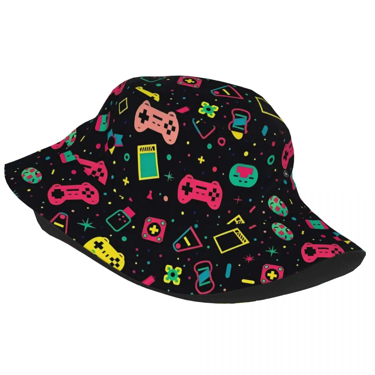 Trendy Video Game Gaming Controller Bucket Hat Unisex Lightweight Outdoor Fisherman Hats Summer Beach Hatwear Bob Hat