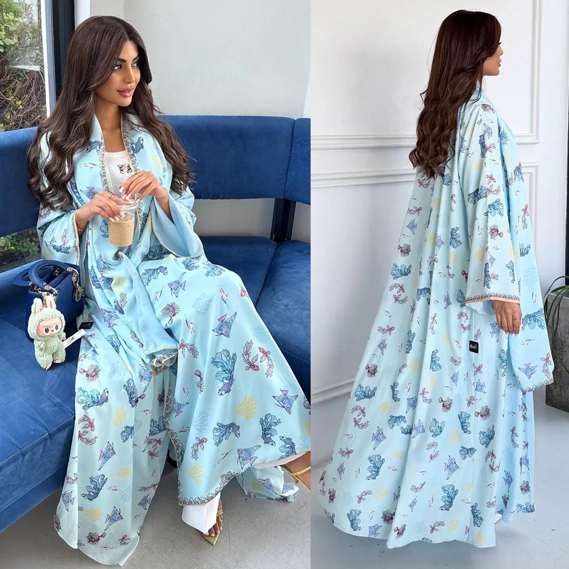 

Eid Print Abaya Women Muslim Scarf Abayas Saudi Arabic Dress Cardigan Caftan Maxi Vestidos Morocco Kaftan Long Robe 2026 Summer