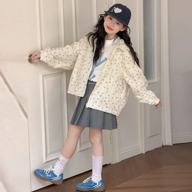 

2026 New Hot Selling Children's Colorful Cute Little Bow Zipper Sleeve Zipper Jacket