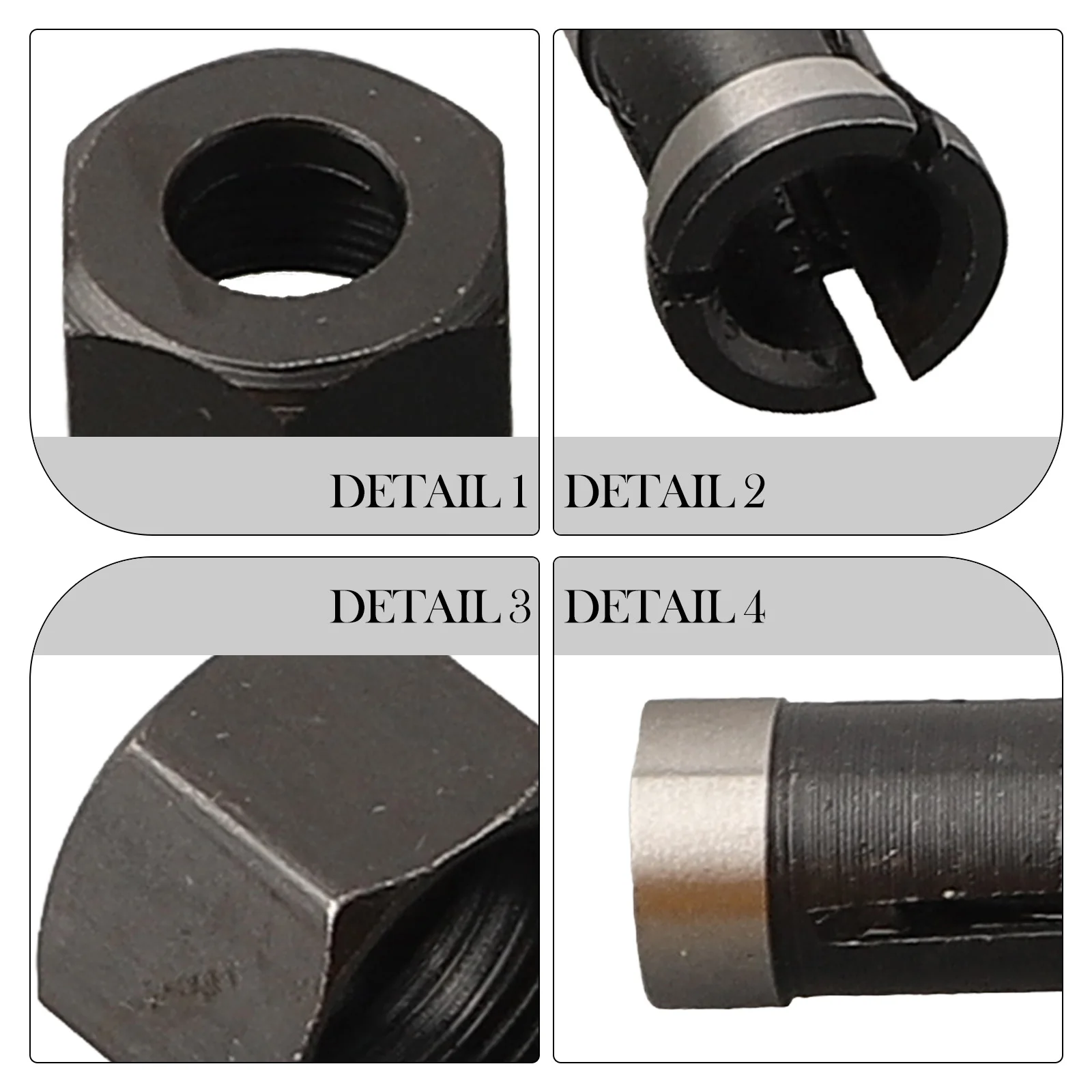 Carbon Steel M15 Screw Nut for Router Collet Chuck Conversion Supporting 6mm 6.35mm 8mm Milling Cutter Shank Dimensions