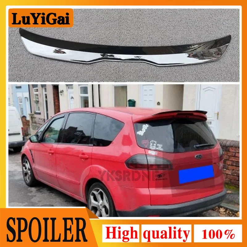 Mini Spoiler for Ford Smax S-max Spoilers High Quality ABS Material Glossy Black / Carbon Color Rear Roof Window Rear Spoiler